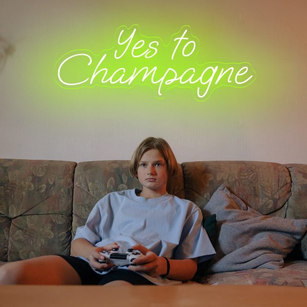 yes to Champagne neon sign