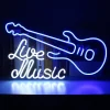 Guitar live music neon sign