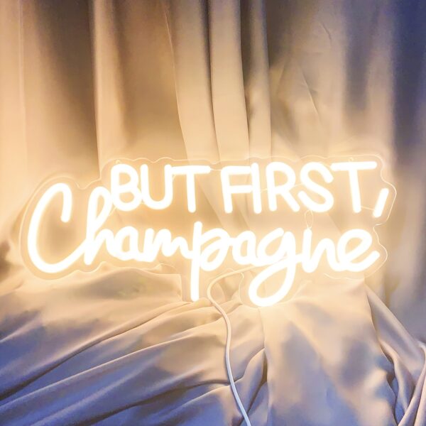 But First Champagne Led Neon Light Sign